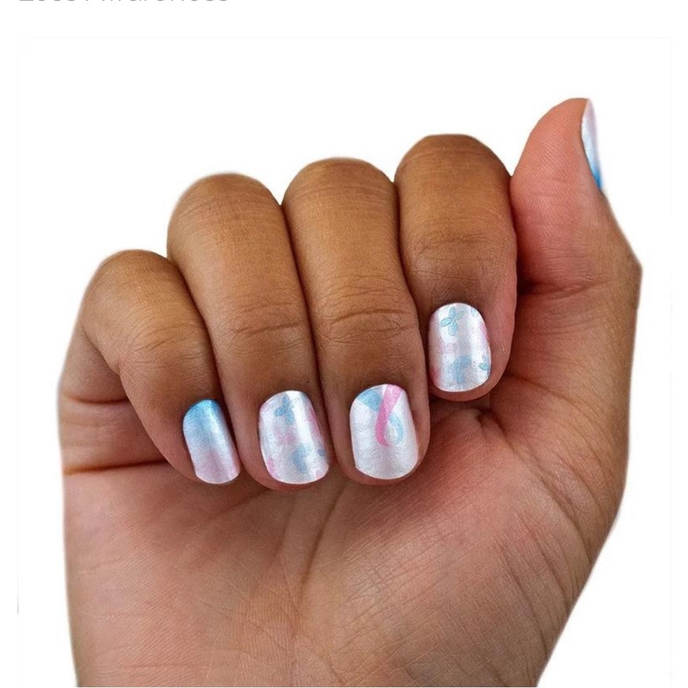 *Retired* Color Street: Never Forgotten | Awareness Set Pastel Pink Blue - Picture 7 of 9